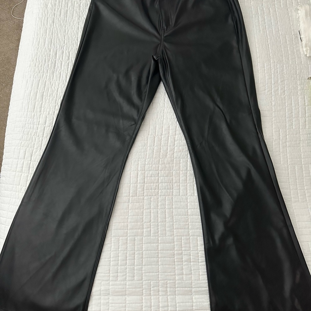 Black Faux Leather Pants